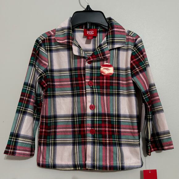 Macys Pajama Set Toddler 2T-3T Stewart Plaid Festive Holiday Lounge Comfy Cozy - Picture 2 of 8